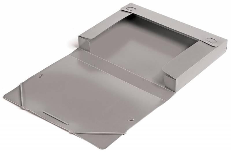 Папка-короб на резинке Бюрократ -BA40/07GREY пластик 0.7мм корешок 40мм A4 серый фото 2