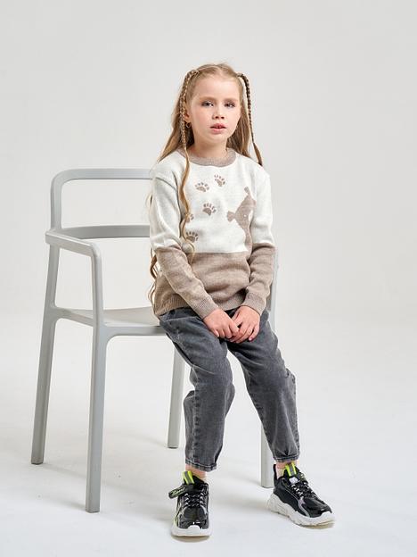 Джемпер «Мишка» светло-коричневый, для девочек ОПТ фото 8