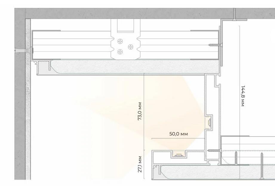 Нишевый профиль FerGipps БК 100 белый ОПТ фото 3