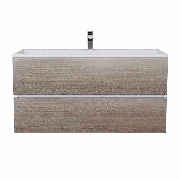 Тумба под раковину для ванной Uperwood Barsa 100 см, подвесная, белая/дуб сонома фото 5