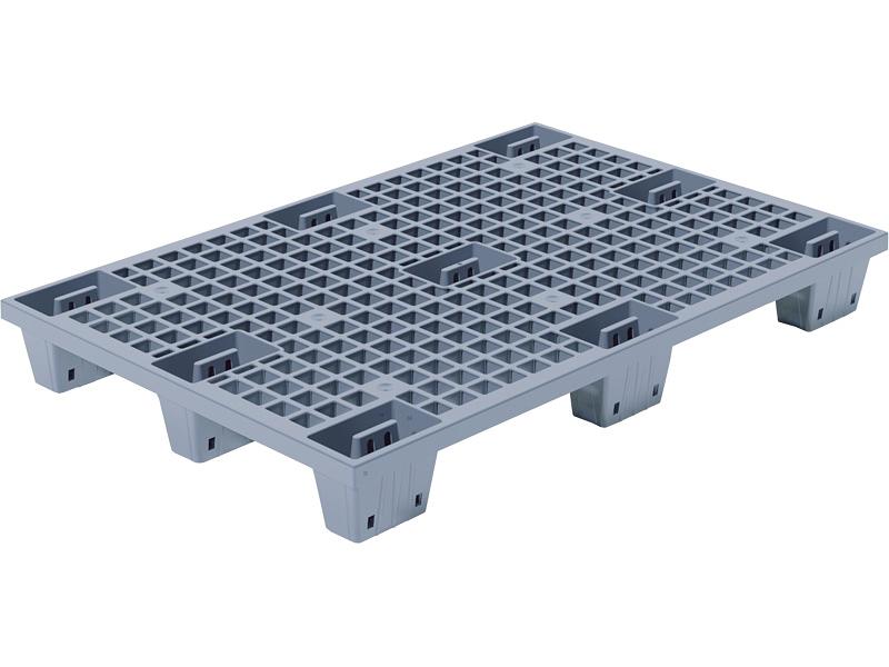 Паллет 1200х800х140 перфорированный, вкладываемый, на ножках серый фото 1