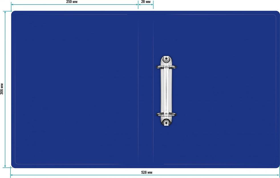 Папка на 2-х кольцах Silwerhof Eco SE-0420/2RBLU A4 пластик 0.5мм кор.30мм синий фото 3