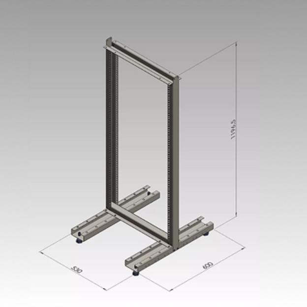 Стойка монтажная однорамная 24U 1230x530x600мм фото 5