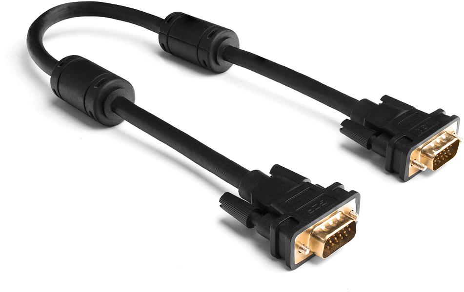 Greenconnect Кабель SVGA 7.0м чёрный, позолоченные контакты, ферритовые кольца, OD8.0mm. 15M / 15M Premium GCR-VM2VM2-7.0m, 28/28 AWG, двойной экран Greenconnect VGA (m) - VGA (m) 7м (GCR-VM2VM2-7.0m) фото 7
