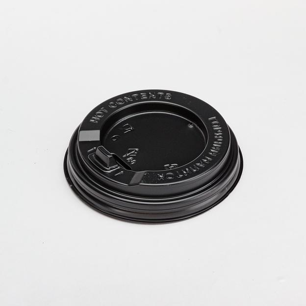 Крышка к стаканам 250мл черная d80мм с откидным клапаном "ГС" - 100 шт фото 1