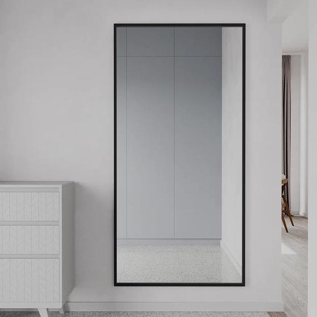 Зеркало в раме настенное и напольное прямоугольное 200х100 см, black ОПТ фото 1