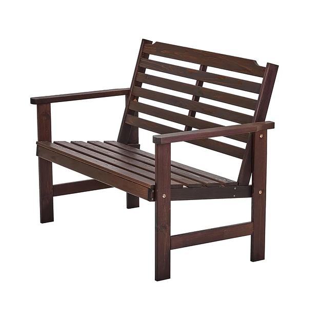  Скамья деревянная для сада и дачи для 2-х человек, Темно-Коричневый, Стэнхамн, опт фото 3