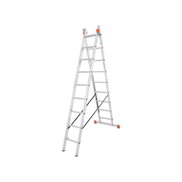 Двухсекционная универсальная лестница Dubilo 2×9 перекладин фото 1