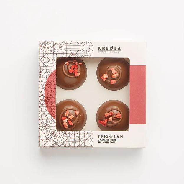 Конфеты Kreola «Трюфель клубника в золоте» 4 шт, 85 ± 5 г, опт фото 3