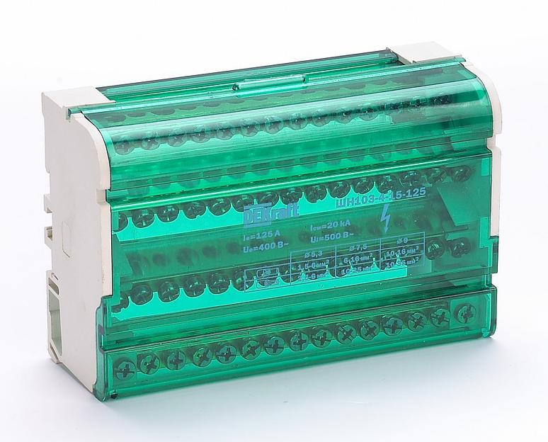 Кросс-модуль на DIN-рейку 4х15 групп 125А ШН-103 DEKraft 32019DEK фото 1