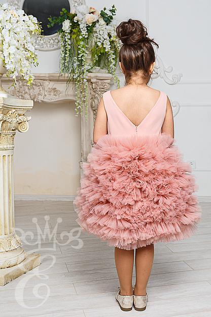 Платье «Её малышество» для девочек с пышной юбкой, пудра, 116 фото 2