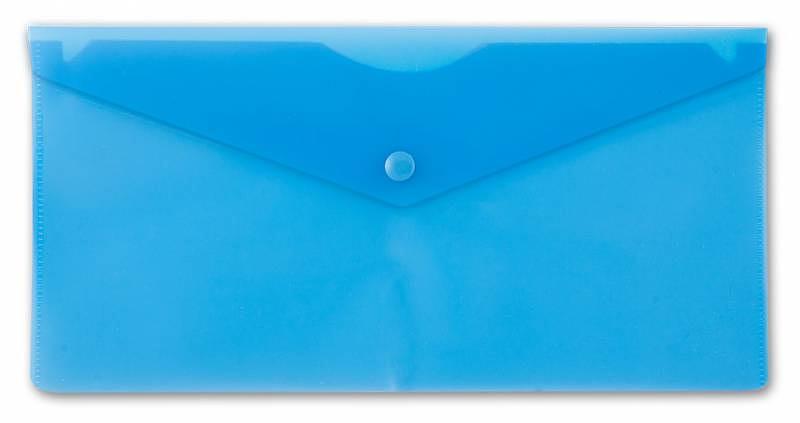Конверт на кнопке Бюрократ -PK805ABLU пластик 0.18мм синий TRAVEL формат фото 1
