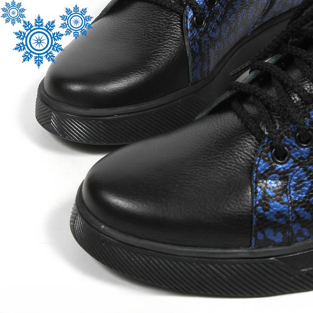 Зимние ботинки TAIS на шнурках с молнией, арт.MT238-2-Ш чёрно-синий ОПТ фото 5