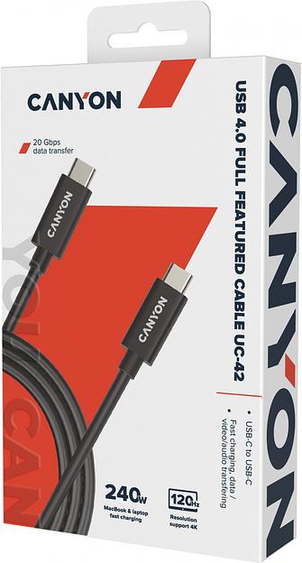 Кабель Canyon UC-42 CNS-USBC42B ver2.2 USB-C-USB-C 2м феррит.кольца черный коробка (упак.:1шт) фото 3