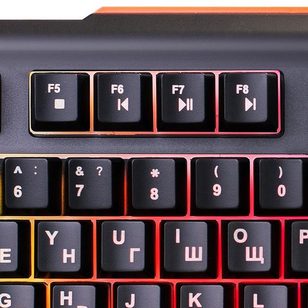 Клавиатура Оклик 717G BLACK DEATH черный/серый USB Multimedia for gamer LED фото 8