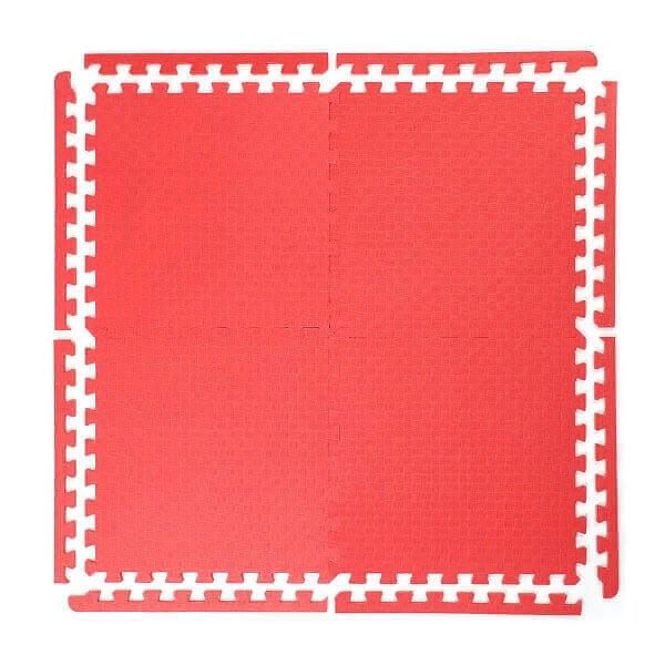 Мягкий пол "Спорт" Универсальный 50x50 см, толщина 1,4 см, тиснение плетенка, Цвет Красный, Толщина модуля 14 мм фото 1
