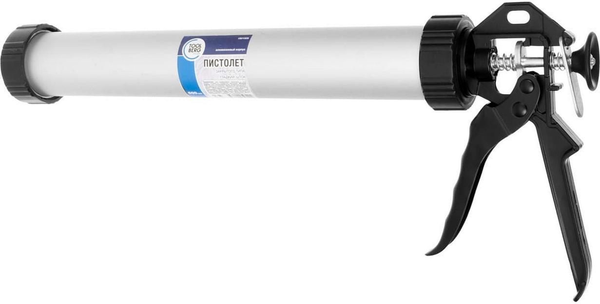 Пистолет для герметика Toolberg 600мм закрытый алюминиевый корпус фото 1