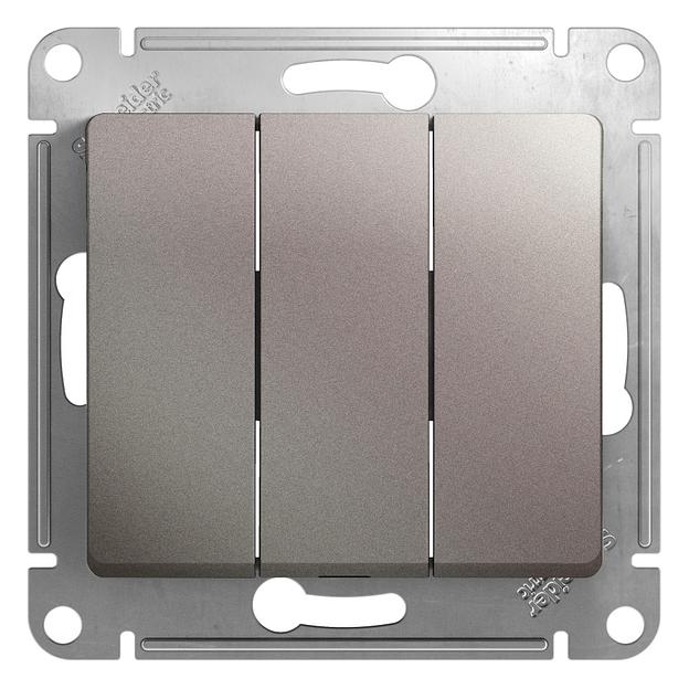 Systeme electric GSL001231 GLOSSA 3-клавишный ВЫКЛЮЧАТЕЛЬ,сх.3,10AX, механизм, ПЛАТИНА фото 1