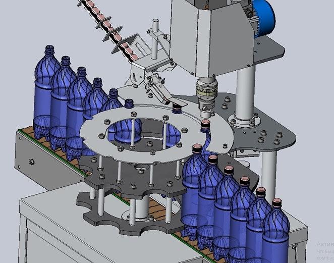 Автомат укупоривания тары 0,01 – 3,0 л. винтовыми колпачками роторного типа АУ-1200К-МГ фото 3