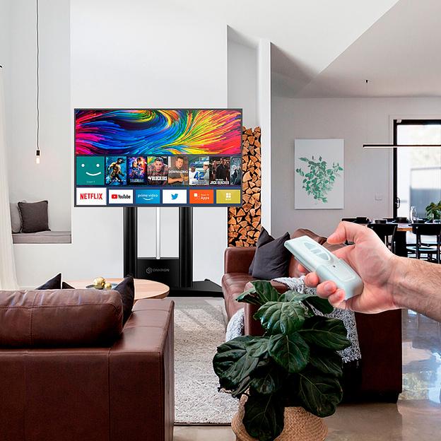 Стойка моторизированная с кронштейном 55"-100", мобильная, чёрная фото 1