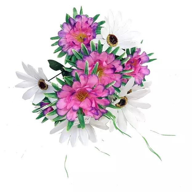 Букет астр с ромашками 10 голов (2 вида 5+5) 38см 053-596+686 фото 2