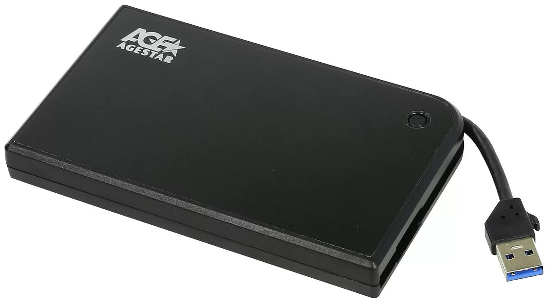 AgeStar 3UB2A14 BLACK USB 3.0 Внешний корпус 2.5" SATA AgeStar 3UB2A14 (BLACK) USB3.0, алюминий, черный, безвинтовая конструкция [10604] фото 1