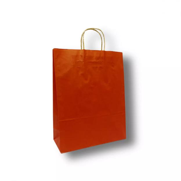 Крафт пакет с крученой ручкой 1 сл 40х32х13 НМ (красный), Опт фото 1