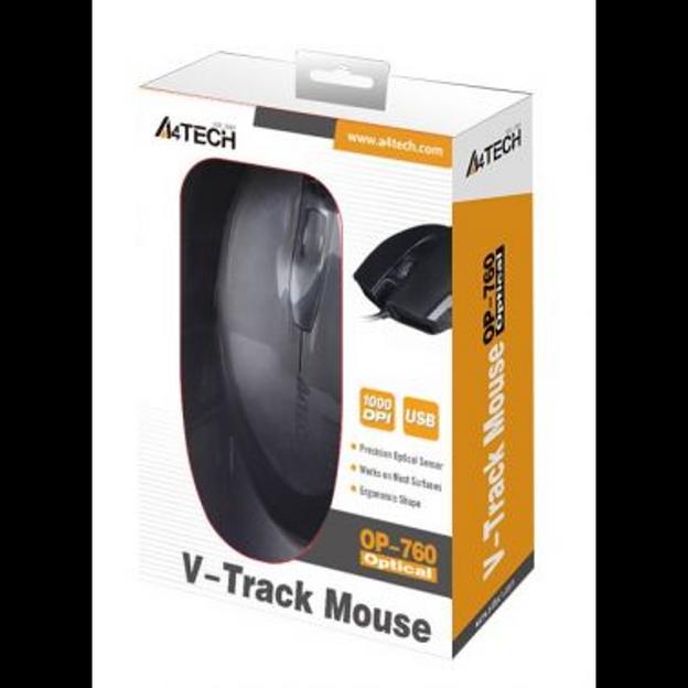 Мышь A4Tech OP-760 черный оптическая (1000dpi) USB (3but) фото 3