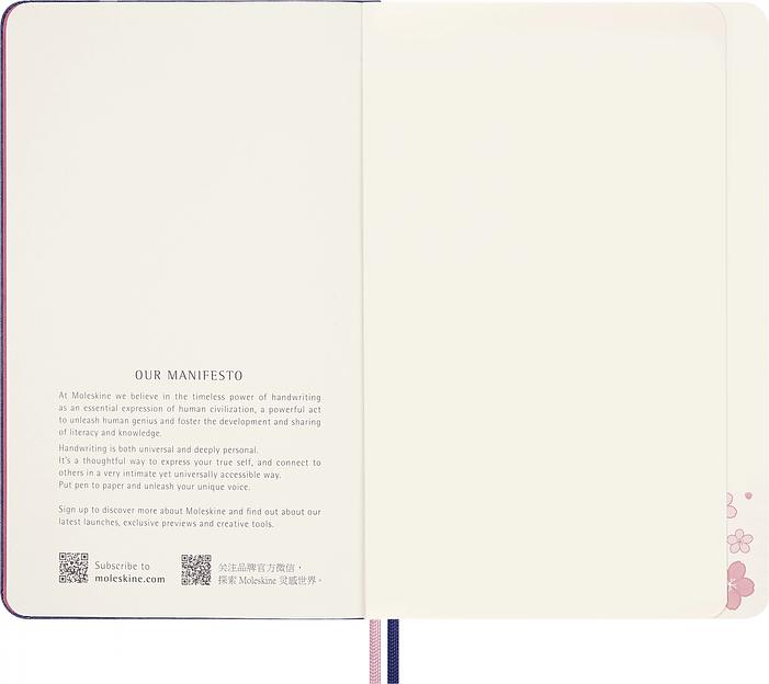 Блокнот Moleskine LIMITED EDITION SAKURA LESU08QP062BOX 130х210мм обложка текстиль 176стр. нелинованный подар.кор. синий 2025 фото 6