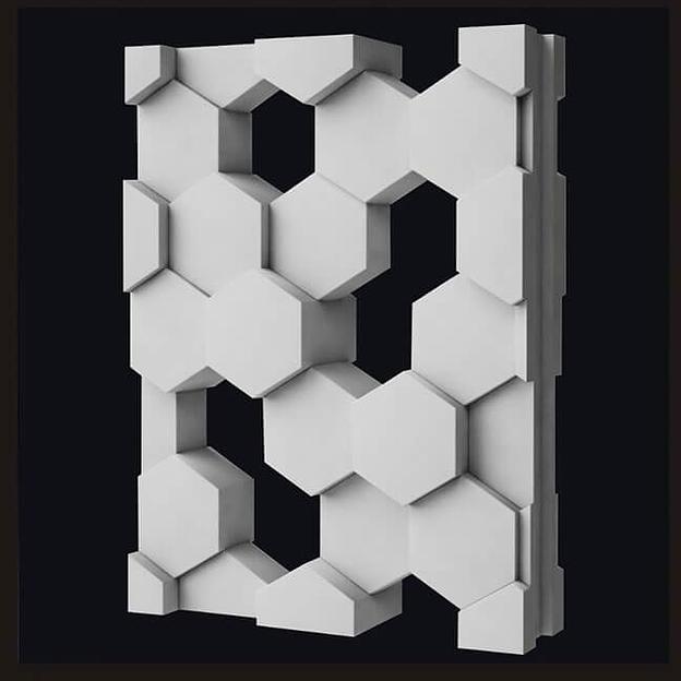 Блоки 3D гипсовые для перегородок «Соты» 400х500х100 мм фото 1