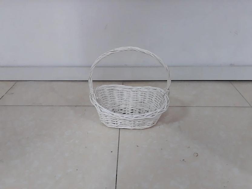 Белая плетенная подарочная корзина для фруктов, шампанского, конфет, размер 28 см ОПТ фото 1