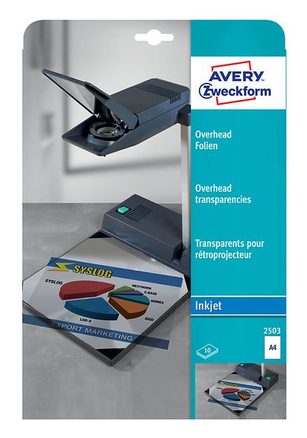Пленка Avery Zweckform 2503 A4/10л./прозрачный для струйной печати фото 1