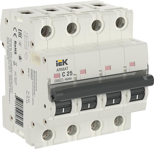 IEK AR-M06N-4-C025 ARMAT Авт. выкл. M06N 4P C 25А фото 1