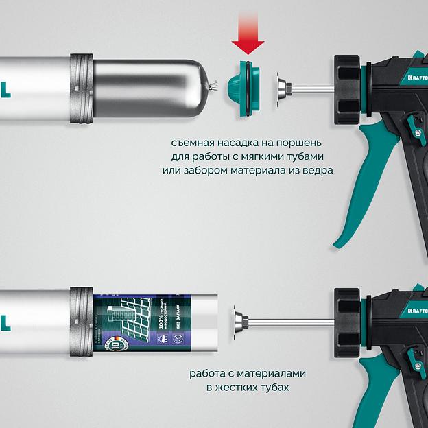 KRAFTOOL Ultra 310 мл, закрытый пистолет для герметика (06677-31) фото 4