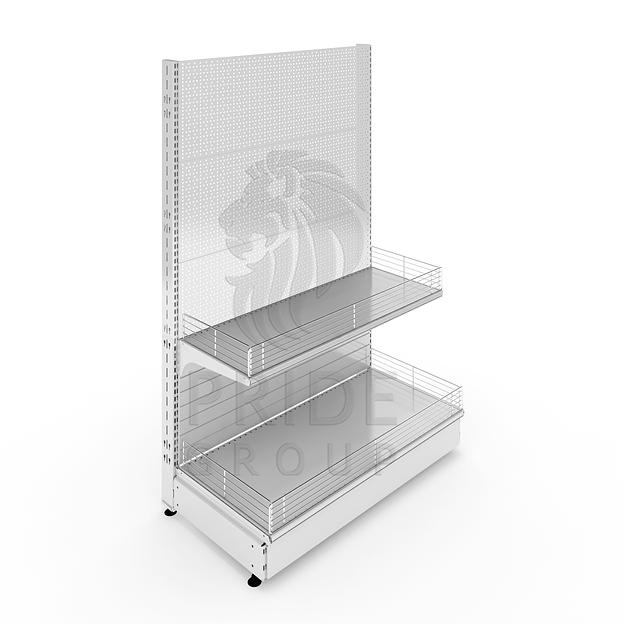 Стеллаж перфорированный пристенный 665x500x1550 2 полки фото 1