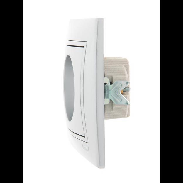 Розетка 1-м СП Mira 16А IP20 без заземл. со вставкой керамика сер. метал. LEZARD 701-1010-121 фото 3