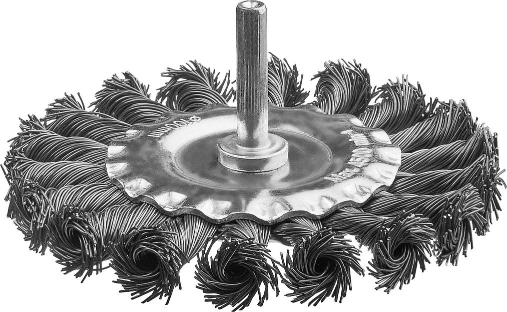 MIRAX 100 / 6 мм, жгутированная стальная проволока 0.5 мм, щетка дисковая для дрели (35146-100) фото 1