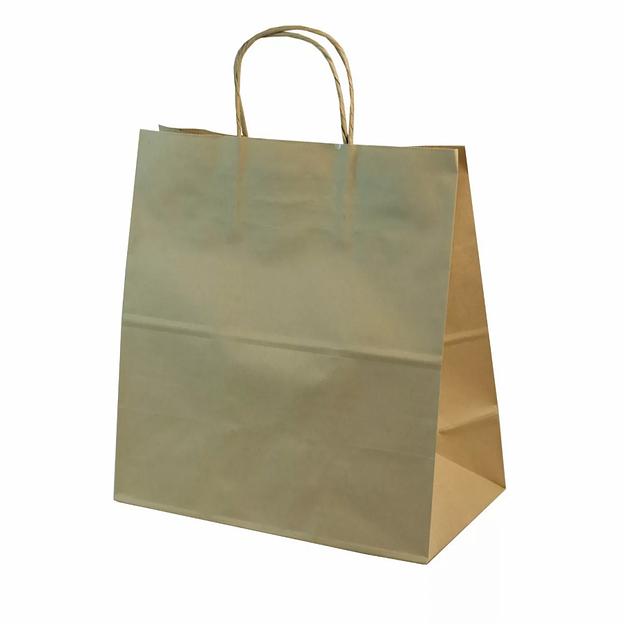 Крафт пакет с крученой ручкой 1 сл. 30х28х15 НМ, Опт фото 1