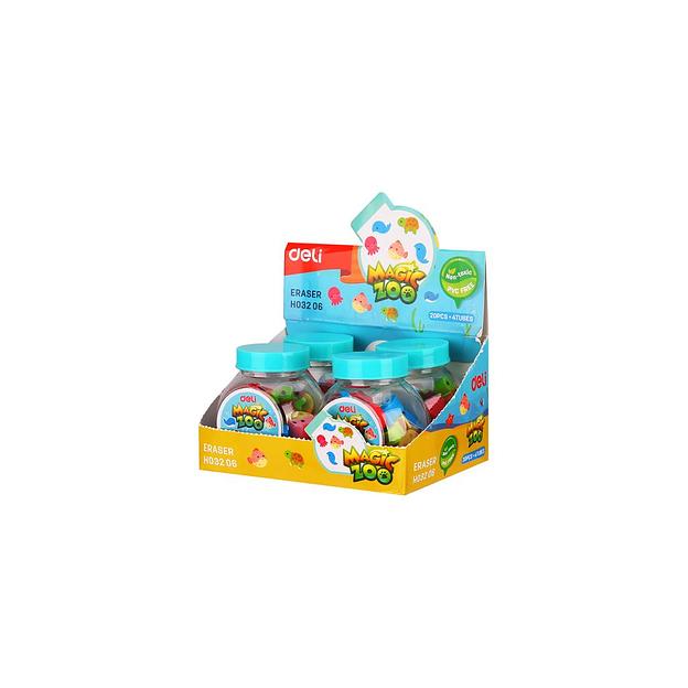 Набор ластиков Deli Magic Zoo EH03206, ассорти, 20 фото 1