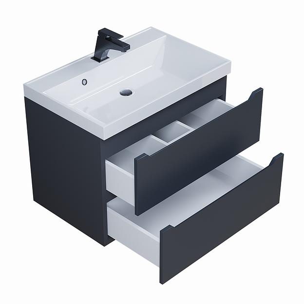 Тумба под раковину для ванной Uperwood Tanos 70 см, подвесная, черная матовая фото 9