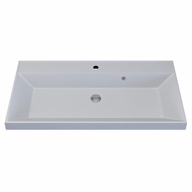 Раковина кварцевая для ванной комнаты Uperwood Classic Quartz 90 см, белая матовая, жасмин фото 5