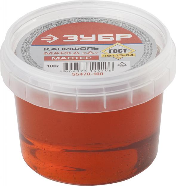 ЗУБР Канифоль для паяльных работ, пластиковая банка, 100г [55470-100] фото 1