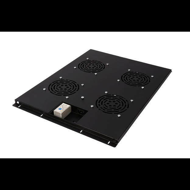 Блок вентиляторов для шкафов TFC глубиной 960мм, 4 вентилятора с терморегулятором, черный фото 1