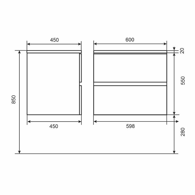Тумба под раковину для ванной Uperwood Barsa 60 см, подвесная, белая/дуб сонома фото 8