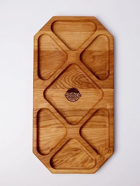 Менажница деревянная Woodlin «Барокко» 35х18 см ОПТ фото 3