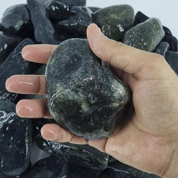 Премиум камни для бани и сауны Нефрит шлифованный 40-80 мм фото 1