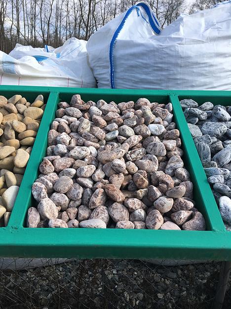 Галька декоративная щебень галтованный красный /тн (20-40 мм) фото 1