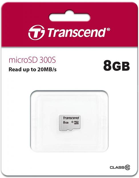 Флеш карта microSDHC 8Gb Class10 Transcend TS8GUSD300S w/o adapter фото 2