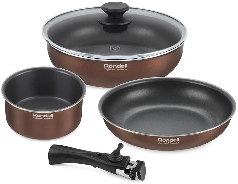 Набор посуды 5 предм. (сковорода 24х5 см, сотейник с/кр 26х7,3 см, ковш 16х8 см, съемная ручка) Ko фото 1