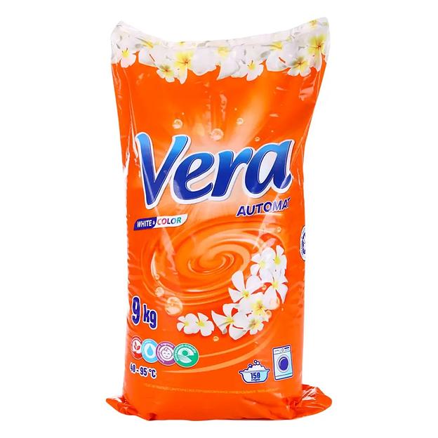 Стиральный порошок АКВАСАН «Vera» универсал автомат, пакет 9 кг (красный) ОПТ фото 1